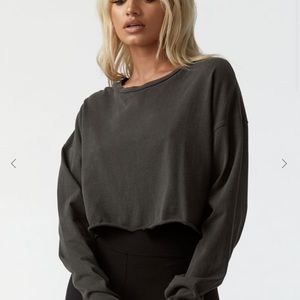 Joah brown soho crop wash black cotton